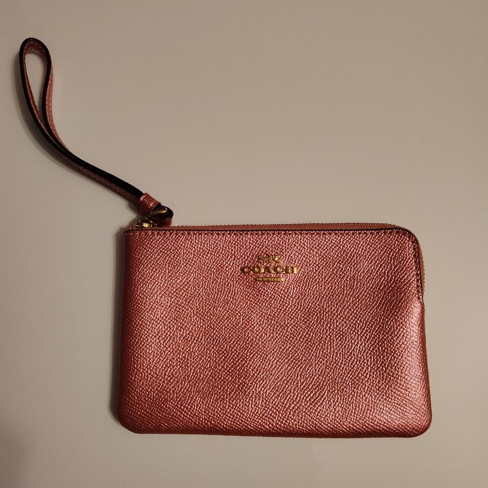 Coach Pink Leather Wristlet